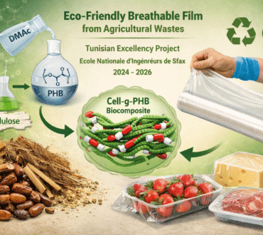 Eco-friendly breathable film from agricultural wastes for stretchable food packing application